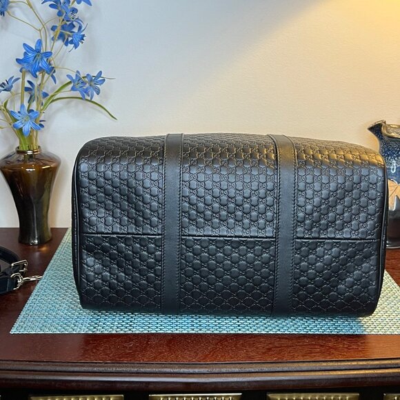 Gucci Micro Guccissima 2WAY Boston Bag Handbag Leather Black - Picture 7 of 16